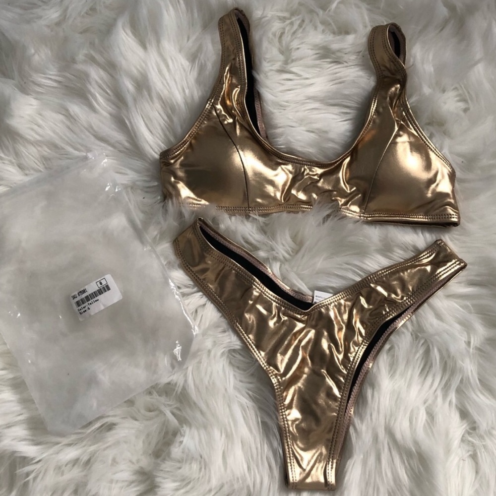 ✨✨GOLD METALLIC BIKINI✨✨ - Picture 2 of 7